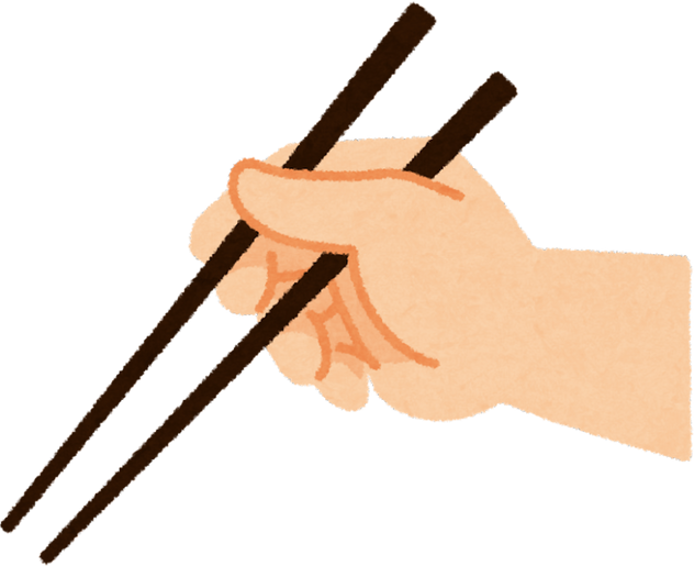 Illustration of Hand Holding Chopsticks Correctly